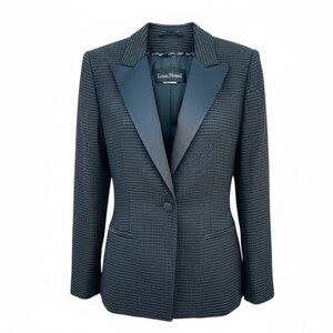 Louis Feraud Black Tuxedo Style Textured Blazer Jacket 12